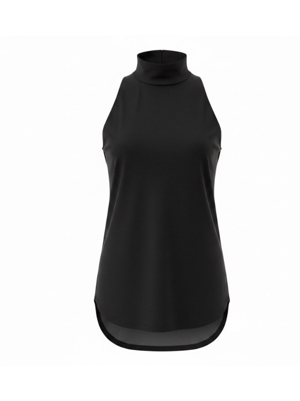 Cos Womens Black Sleeveless Mock Turtleneck Top Comfortable Fit Size S